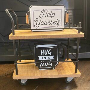 Coffee Cart & Signs Decor